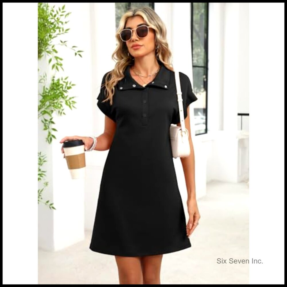 Rayon Polyester Elastane Mini Shift Dress Casual … - image 2